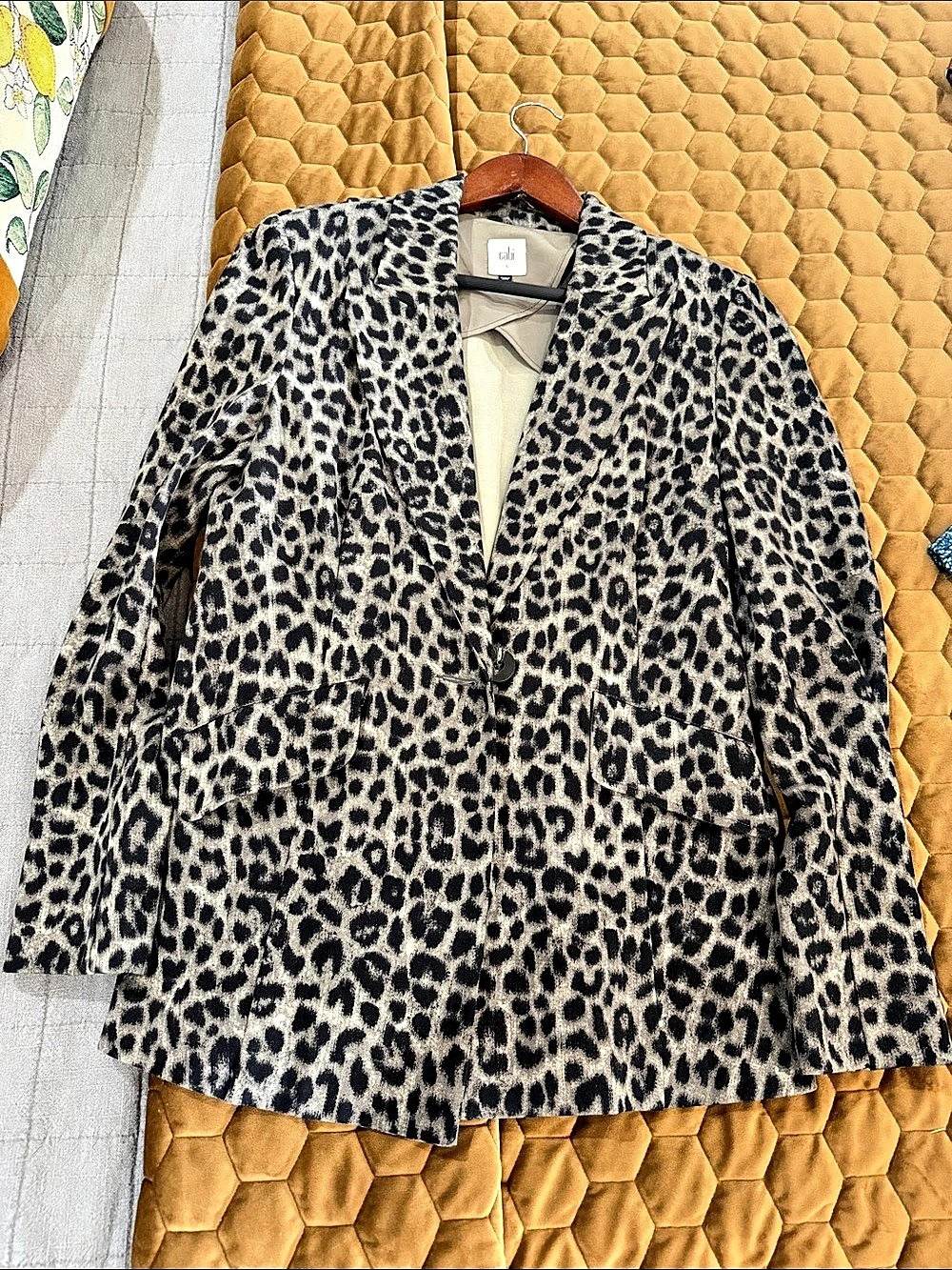 Cabi Jungle Jacket Animal Print Blazer Brown & Black Size 6